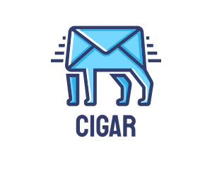 Blue Envelope Walking logo design