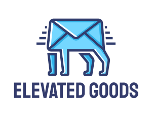 Blue Envelope Walking logo design