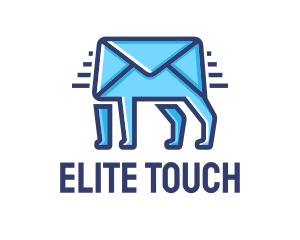 Blue Envelope Walking logo design