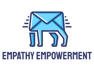 Blue Envelope Walking logo design