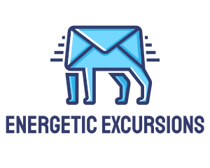 Blue Envelope Walking logo design