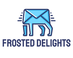 Blue Envelope Walking logo design