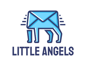 Blue Envelope Walking logo design