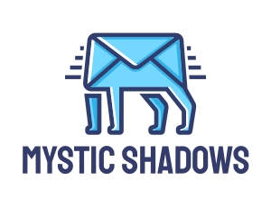 Blue Envelope Walking logo design