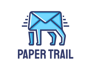 Blue Envelope Walking logo design