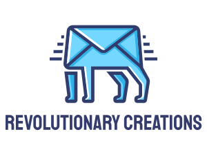 Blue Envelope Walking logo design