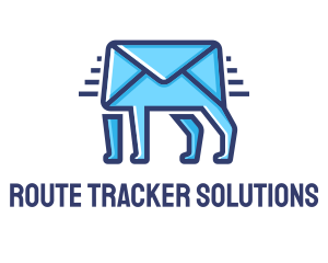 Blue Envelope Walking logo design