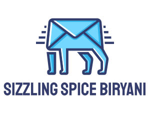 Blue Envelope Walking logo design