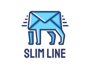 Blue Envelope Walking logo design