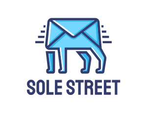 Blue Envelope Walking logo design