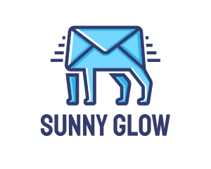 Blue Envelope Walking logo design