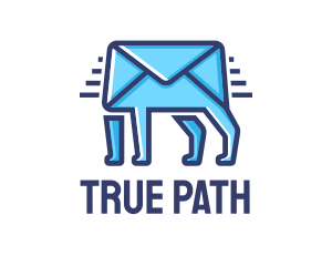 Blue Envelope Walking logo design