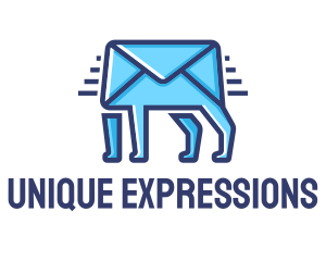 Blue Envelope Walking logo design