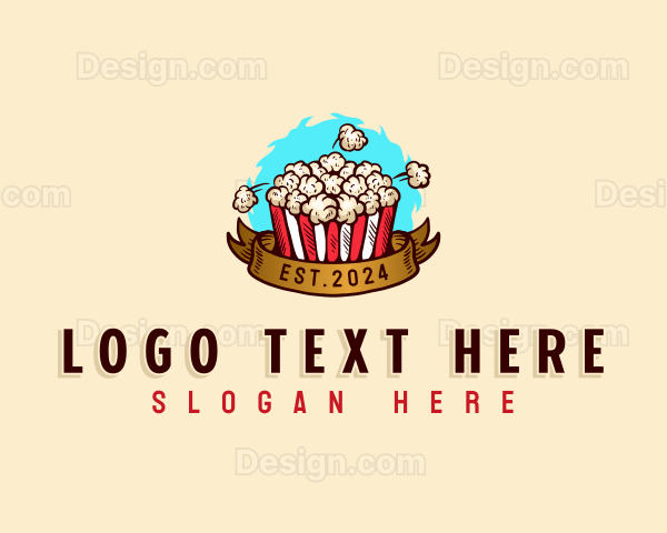 Popcorn Snack Food Logo