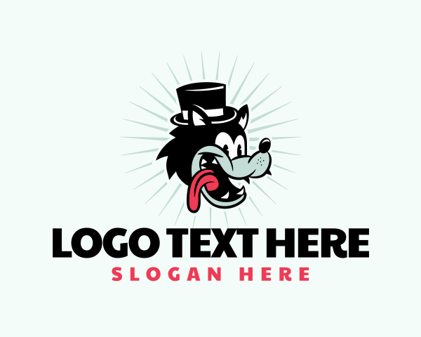 Wolf Top Hat Cartoon logo