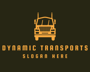 Orange Trucking Transport logo design