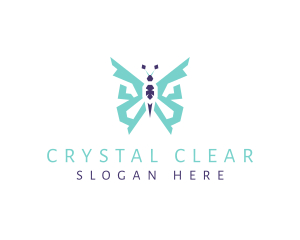 Crystal Butterfly Jewel logo design