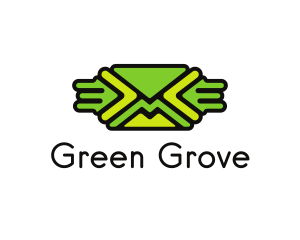 Green Mail Envelope  logo design