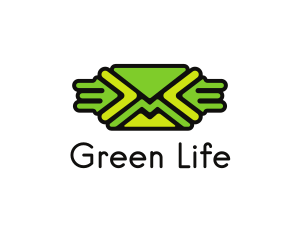 Green Mail Envelope  logo design