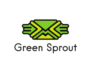 Green Mail Envelope  logo design