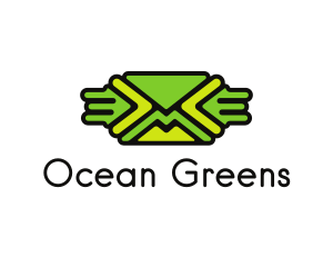 Green Mail Envelope  logo design