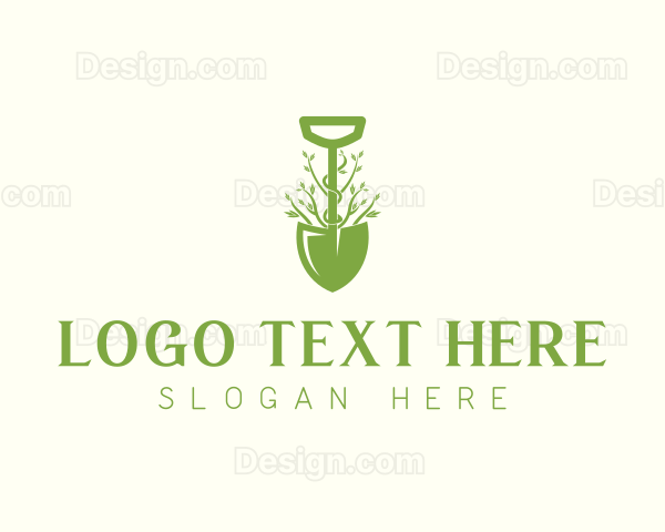 Shovel Landscaping Gardening Logo