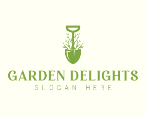 Shovel Landscaping Gardening logo design