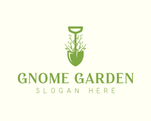 Shovel Landscaping Gardening logo design