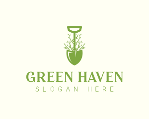 Shovel Landscaping Gardening logo design