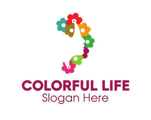 Colorful Floral Beauty logo design