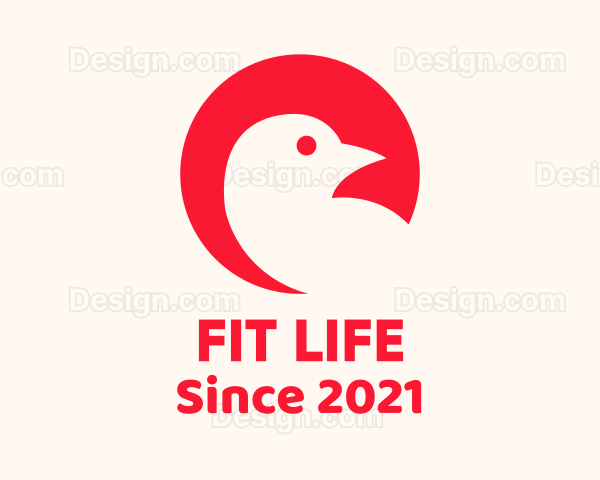 Round Sparrow Bird Logo
