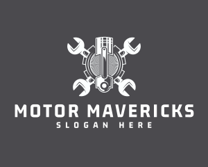 Gear Industrial Piston logo design