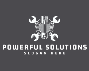 Gear Industrial Piston logo design