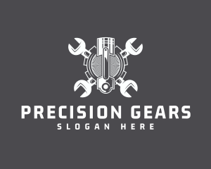 Gear Industrial Piston logo design