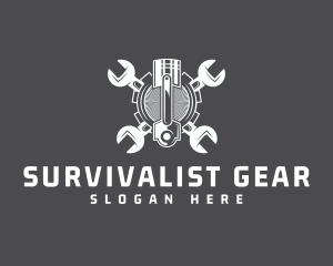 Gear Industrial Piston logo design