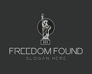 Minimal Statue of Liberty logo design