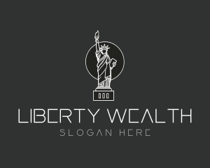 Minimal Statue of Liberty logo design