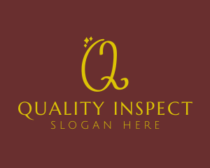 Gold Sparkle Letter Q logo design