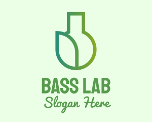 Organic Leaf Flask logo design