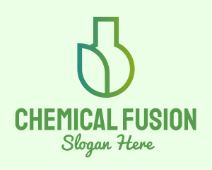 Organic Leaf Flask logo design