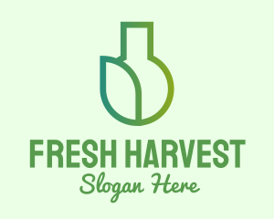 Organic Leaf Flask logo design