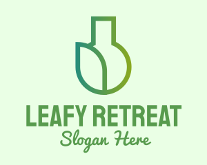 Organic Leaf Flask logo design