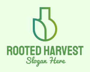 Organic Leaf Flask logo design