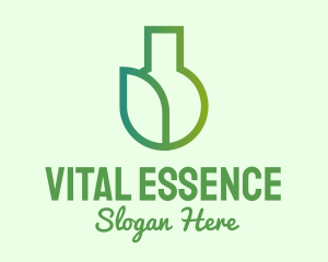 Organic Leaf Flask logo design