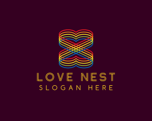 Rainbow Heart Love logo design