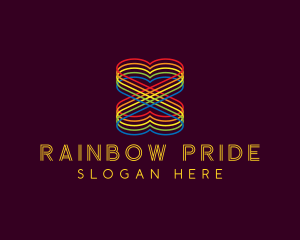 Rainbow Heart Love logo design