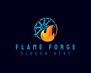 Fire Snow HVAC logo design