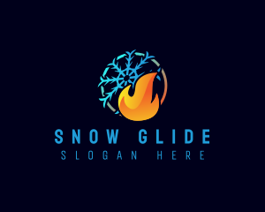 Fire Snow HVAC logo design