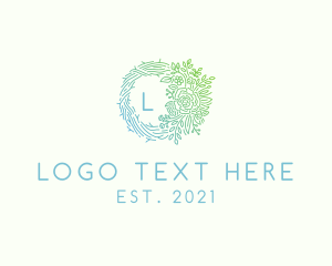 Garden Floral Outline  logo