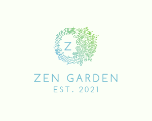 Garden Floral Outline  logo design